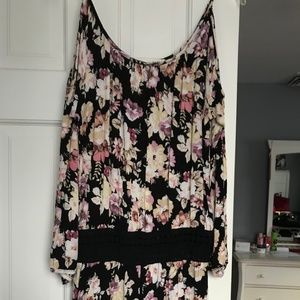 Junior size large cold shoulder floral romper
